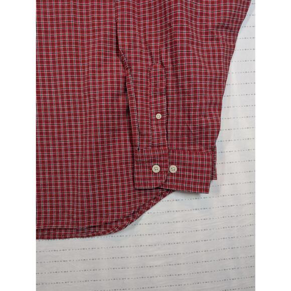 Arrow Khakis Oxford Plaid Button Down Shirt Red Check Mens 2XL Big Tall - Picture 5 of 9